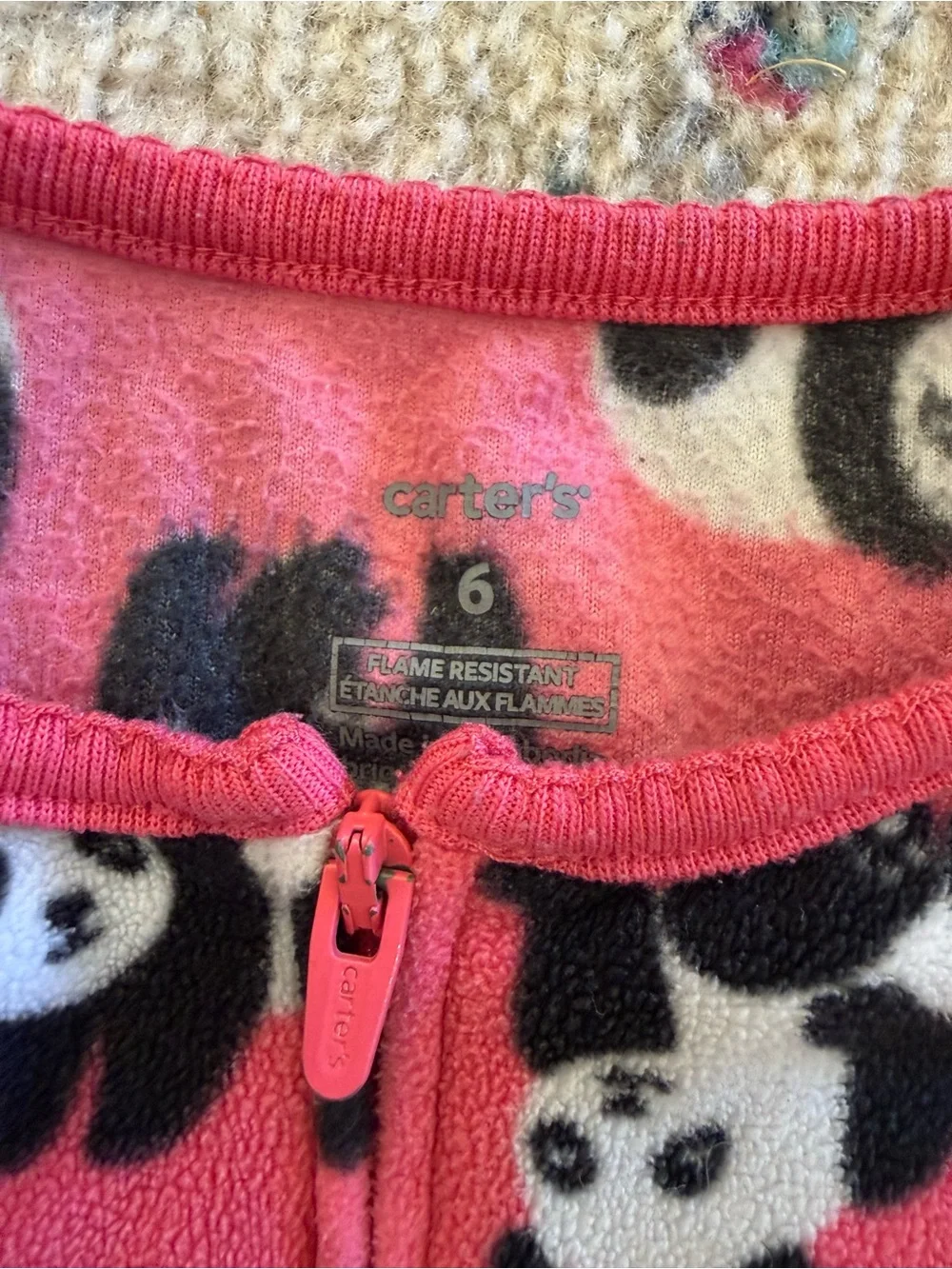Size 6 Carters Fleece Footed Pajamas